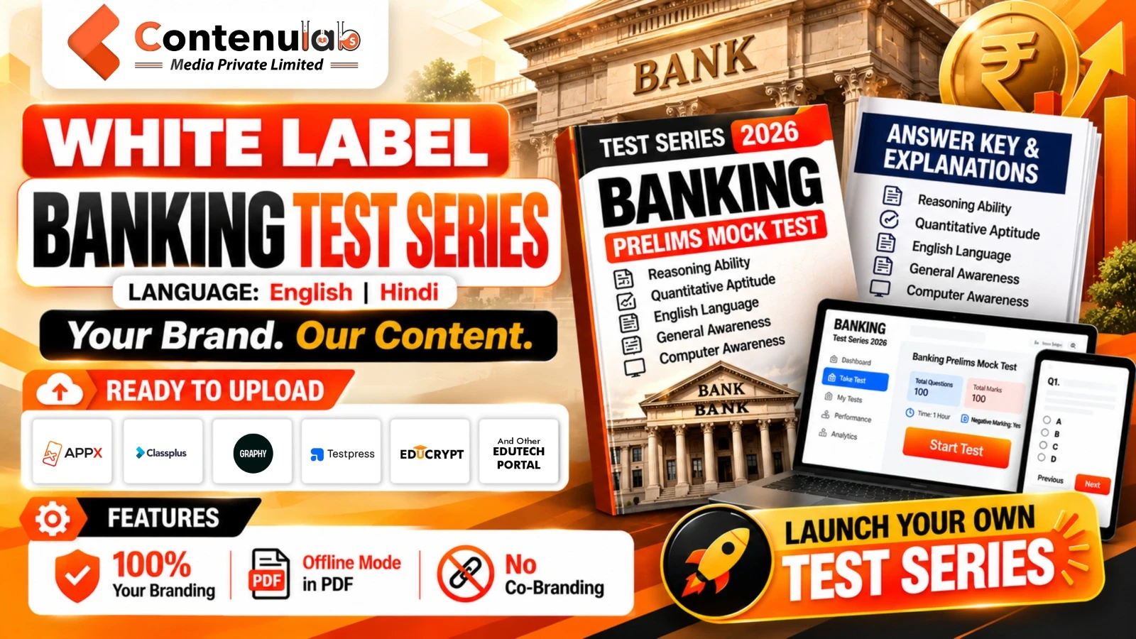 Banking Prelims Test Series 2026 (English & Hindi) - White Label Ready-to-Upload Package